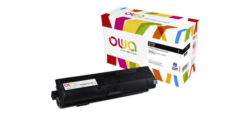 Toner remanufacturé OWA noir compatible KYOCERA TK-1150 pour imprimante laser
