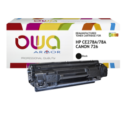 EN_Toner remanufacturé OWA - très très haute capacité - Noir - pour HP CE278A, CANON 726