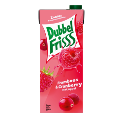 Fruitdrank DubbelFrisss framboos zwarte bes pak 1500ml