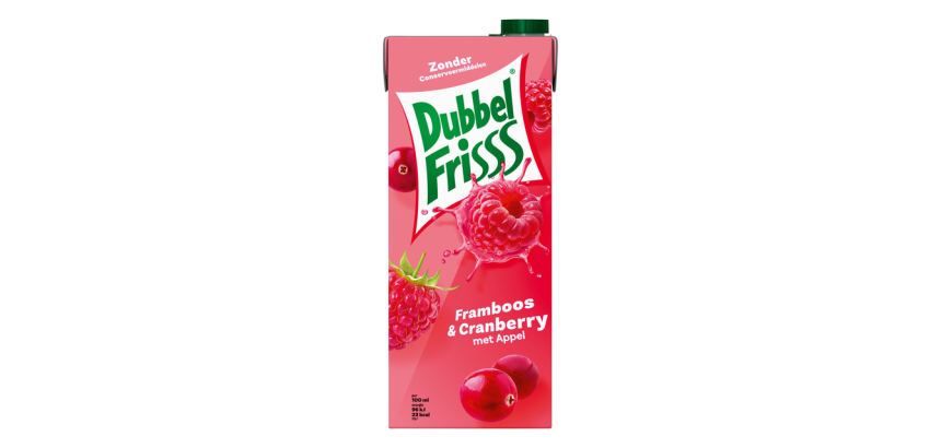Fruitdrank DubbelFrisss framboos zwarte bes pak 1500ml