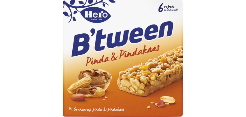 Barre de céréales Hero B'tween cacahuètes 6 paks barre 25g