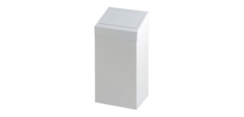 Vepa Bins Klappdeckel-Mülleimer 50L weißes Metall