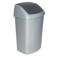 Poubelle Curver Swing 50L argent