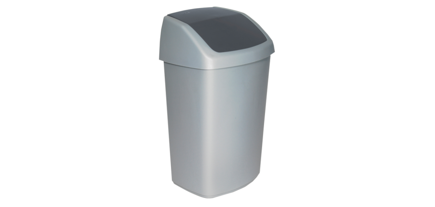 Curver Swing Trash Can 50L Silver