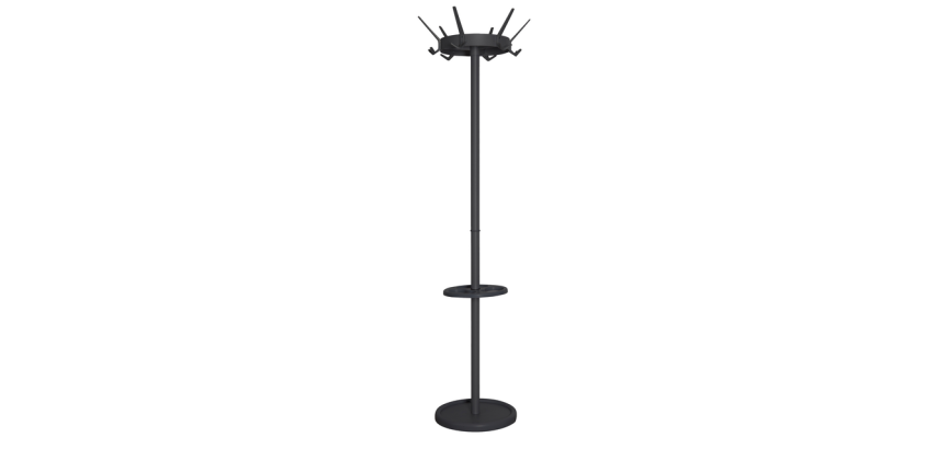 Vepa Bins Crown Coat Rack 18 Hooks Black