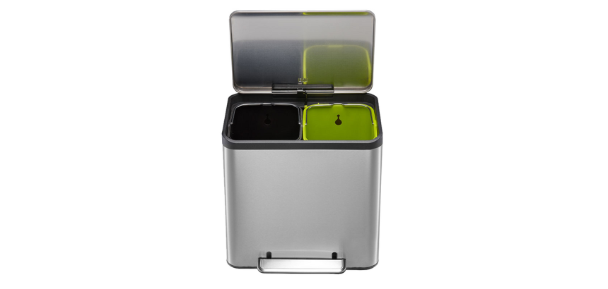 Pedaalemmer EKO EcoCasa Recycler 15+15 liter rvs