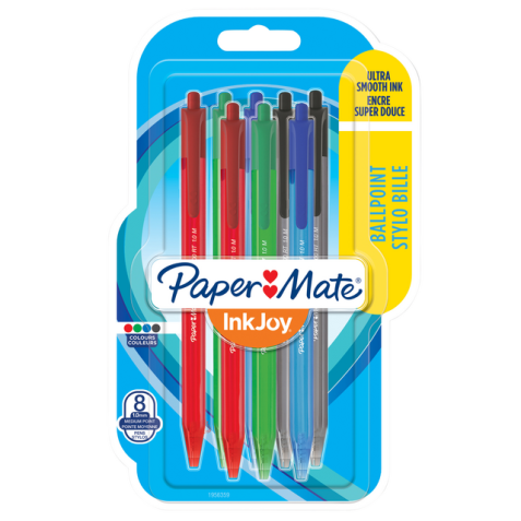 Stylo bille Paper Mate Inkjoy 100 RT assorti