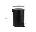 Poubelle à pédale BRASQ 3L noir