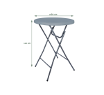 Table haute BRASQ 80cm BT100 gris