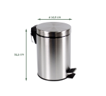 Poubelle à pédale BRASQ 3L Inox