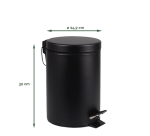 BRASQ 12L black pedal bin