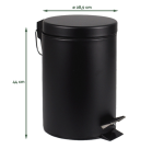 Poubelle à pédale BRASQ 20L noir