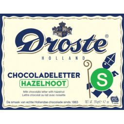 Lettre en chocolat Droste lait noisettes "S" 135g