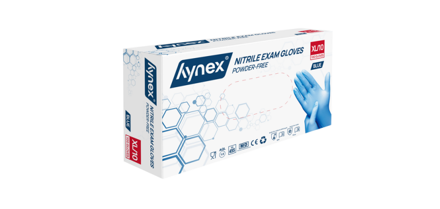 Handschoen Hynex nitril XL blauw 3.5g pak à 100 stuks