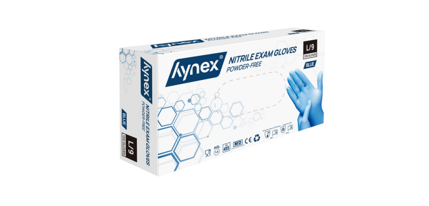 Hynex nitrile glove L blue 3.5g 100 pieces