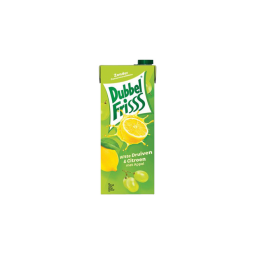 Fruitdrank DubbelFrisss witte druif citroen pak 1500ml