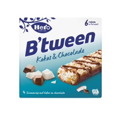 Tussendoortje Hero B'tween kokos chocolade 6pack reep 25gr