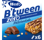 Barre de céréales Hero B'tween chocolat au lait Zero 6 paks barre 25g
