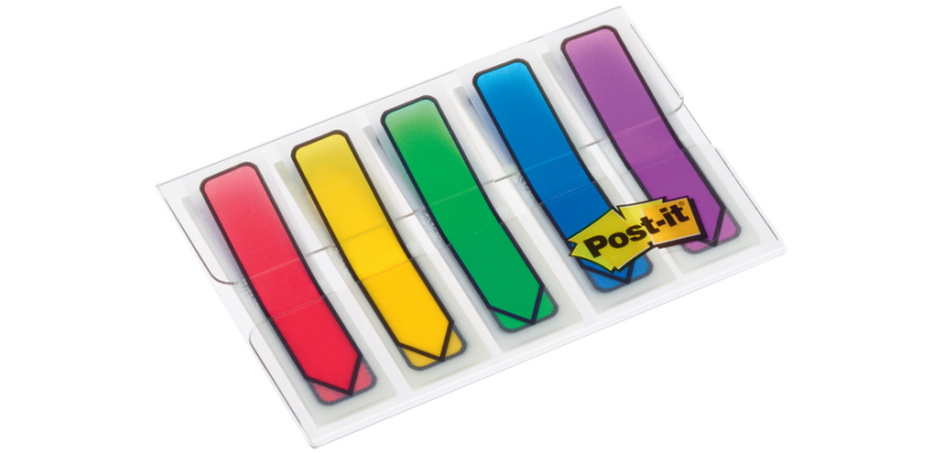 Marque-pages 3M Post-it 684 12x43mm flèche assorti 100 pièces