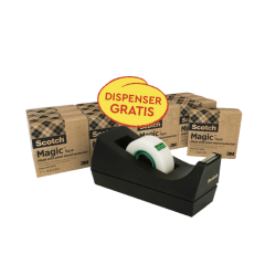 Ruban adhésif 3M Scotch 19mmx33m 14 rouleaux + dévidoir C38 noir gratuit