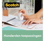 Plakband Scotch Magic 810 19mmx33m transparant 14 rollen + plakbandhouder zwart