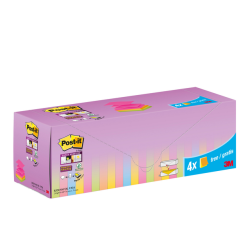 Bloc mémos 3M Post-it Z-Notes R330 Super Sticky 76x76mm 20+4 gratuits