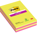 3M Post-it Memo Pads 584 127x203 Super Sticky Lined Assorted 4 Pieces