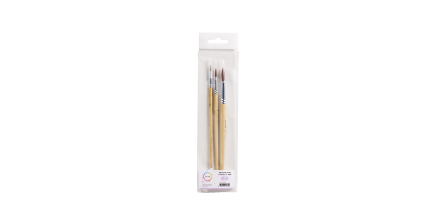 Qrea synthetic bristle brushes set 3 widths