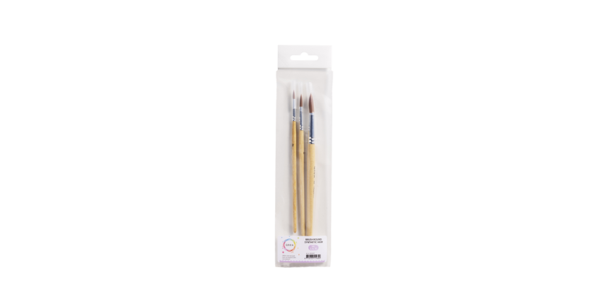Qrea synthetic bristle brushes set 3 widths