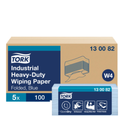 Papier de nettoyage Tork Premium Industrial Heavy-Duty W4 130082 plié 3 ép 5x 100 feuilles bleu