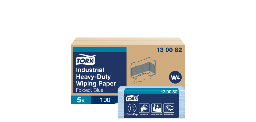 Papier de nettoyage Tork Premium Industrial Heavy-Duty W4 130082 plié 3 ép 5x 100 feuilles bleu