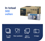 Papier de nettoyage Tork Premium Industrial Heavy-Duty W4 130082 plié 3 ép 5x 100 feuilles bleu