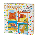 Puzzel Dikkie Dik 4 in 1 puzzel (4+6+9+16 stukjes)