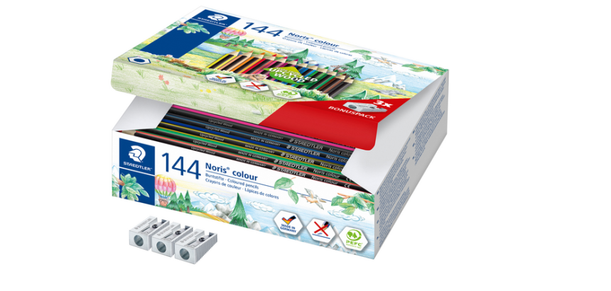 Crayon de couleur Staedtler Noris Classpack 144 pièces 12 couleurs + 3 taille-crayons gratuits
