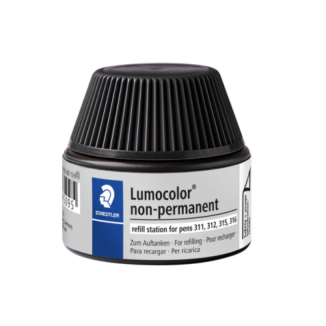 Viltstiftvulling Staedtler Lumocolor non-permanent 15ml zwart