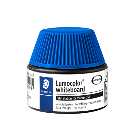 Station de recharge STAEDTLER Lumocolor tableau blanc 30ml bleu