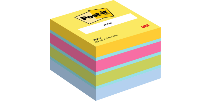 3M Post-it Note Pad 2051 51x51mm assorted 400 sheets