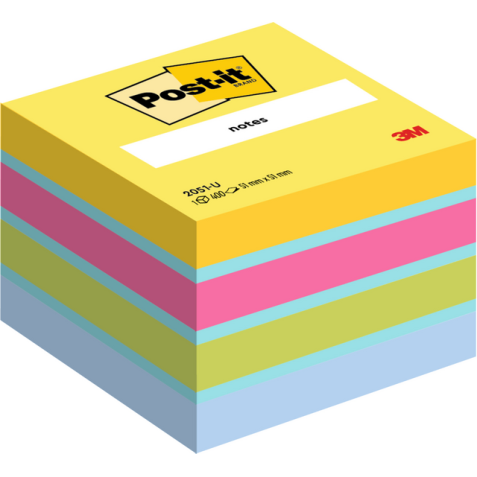 Bloc mémos 3M Post-it 2051 51x51mm assorti