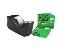Dispensador adhesivo Scotch C60 negro + 4 cintas Magic invisible