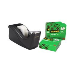Dispensador adhesivo Scotch C60 negro + 4 cintas Magic invisible