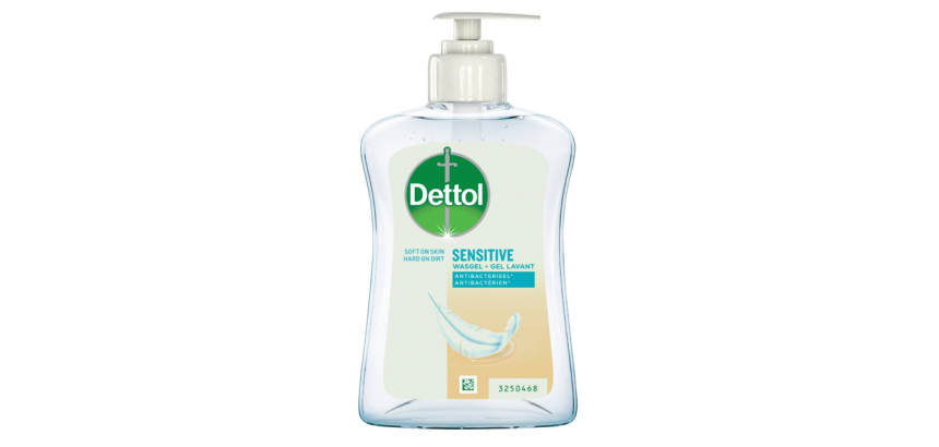 Savon gel mains Dettol Sensitive antibactérien 250ml avec pompe