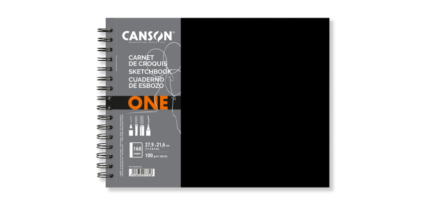 Carnet de croquis Canson Art Book One spirale 279x216mm 100g 80 feuilles blanches