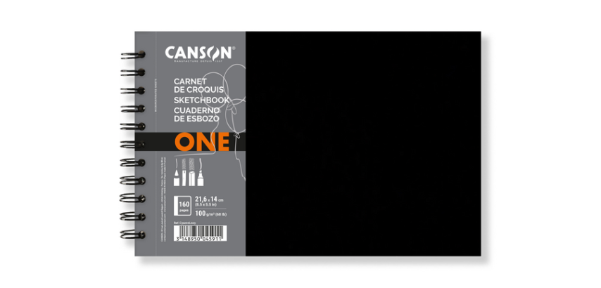 Skizzenbuch Canson Art Book One Spiral 216x140mm 100g 80 weiße Blätter 100g