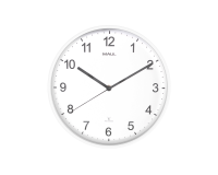Wandklok MAUL Sprint RC Ø30x5cm kunststof wit/wit incl batterij