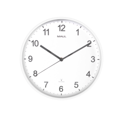 Horloge MAULsprint RC Ø30x5cm plastique blanc/blanc
