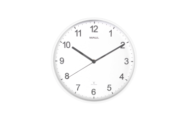 Horloge MAULsprint RC Ø30x5cm plastique blanc/blanc