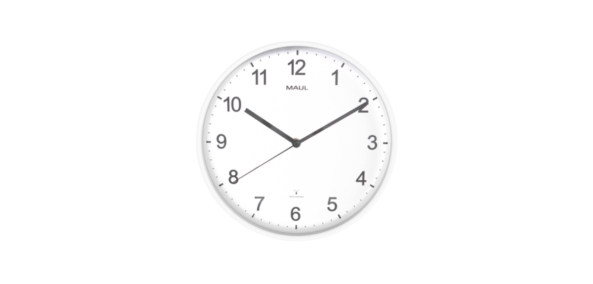 MAULsprint RC Clock Ø30x5cm white/white plastic