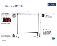 Garderoberek MAUL Limbo 156x127(tot 220)x50cm mobiel (zijarmen)