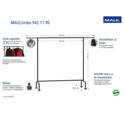 De_perchero rocada maullimbo caballete extensible con ruedas color negro 1270x505x1570 mm