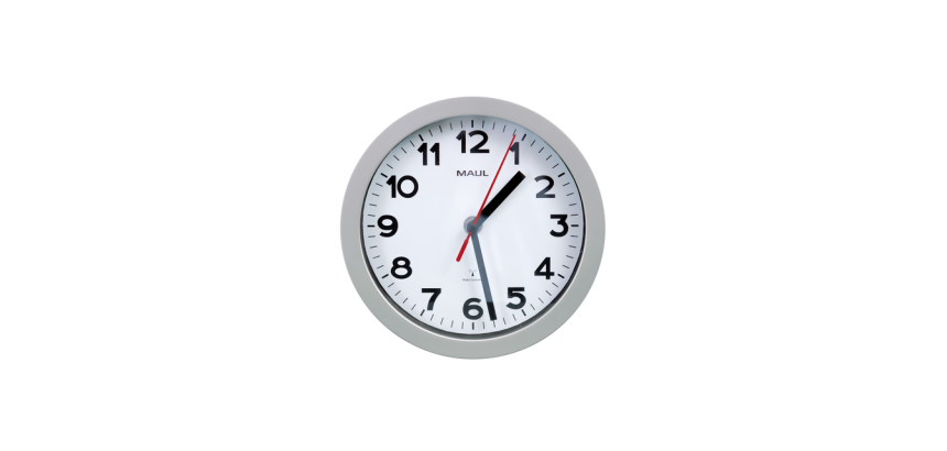 Horloge murale MAULstep RC Ø20x5cm plastique argent/blanc